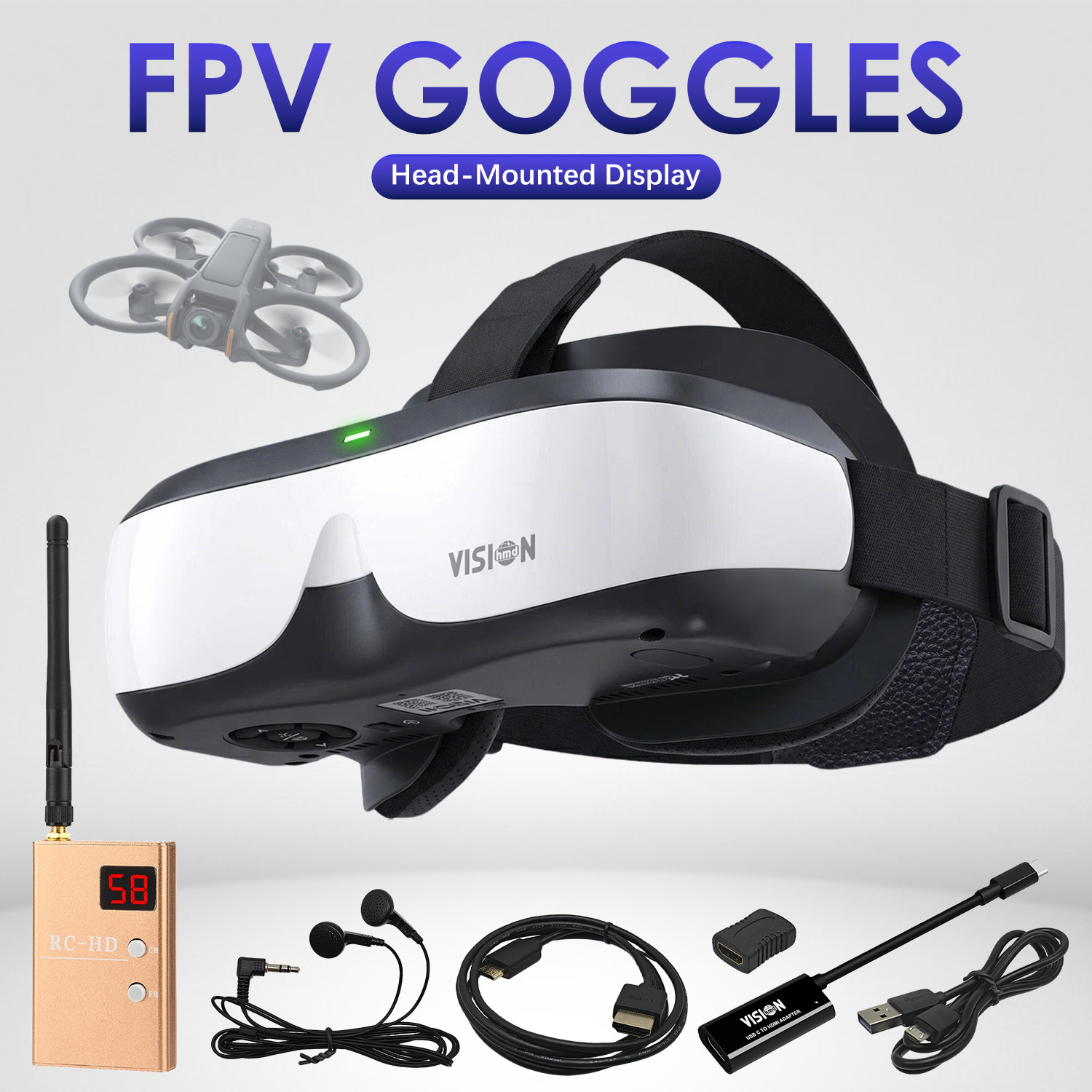 FPV ヘッドマウントディスプレイ DIY エントリーレベル - Skyzone Sky04O Pro Fpv Goggles のレビューと価格